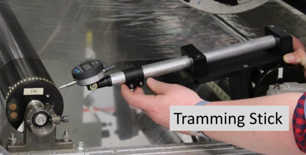 Tramming Stick in action